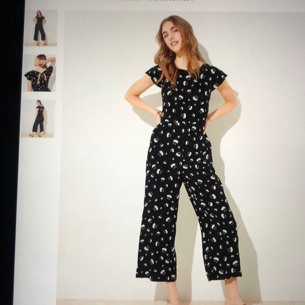 Loft tie back jumpsuit
